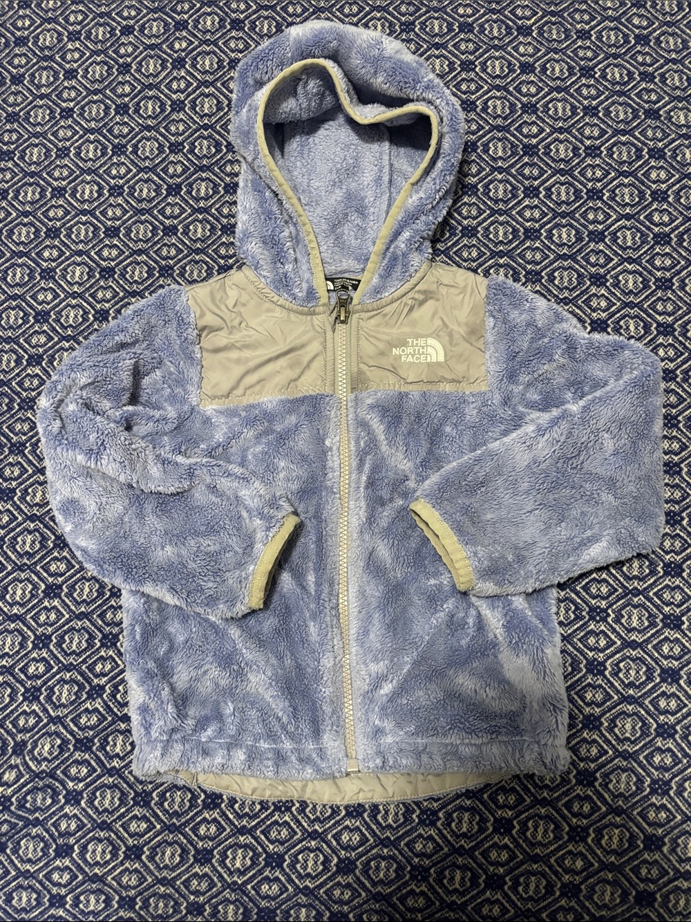 The North Face Kids Lavender Plush Fleece Hoodie with Silver Trim